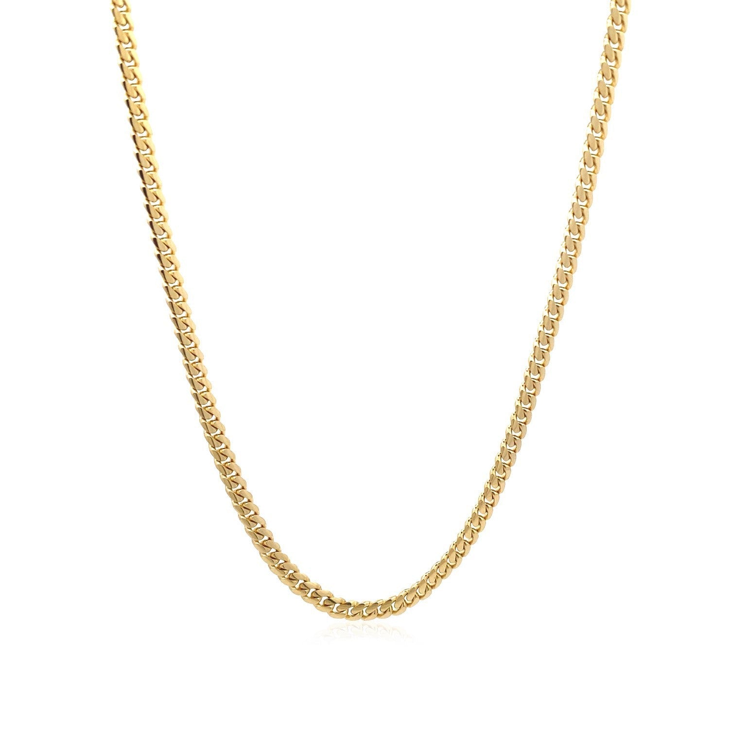 3.2mm 14k Yellow Gold Classic Solid Miami Cuban Chain by Bids.com
