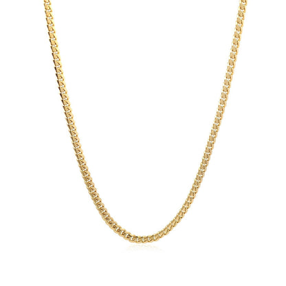 3.2mm 14k Yellow Gold Classic Solid Miami Cuban Chain by Bids.com