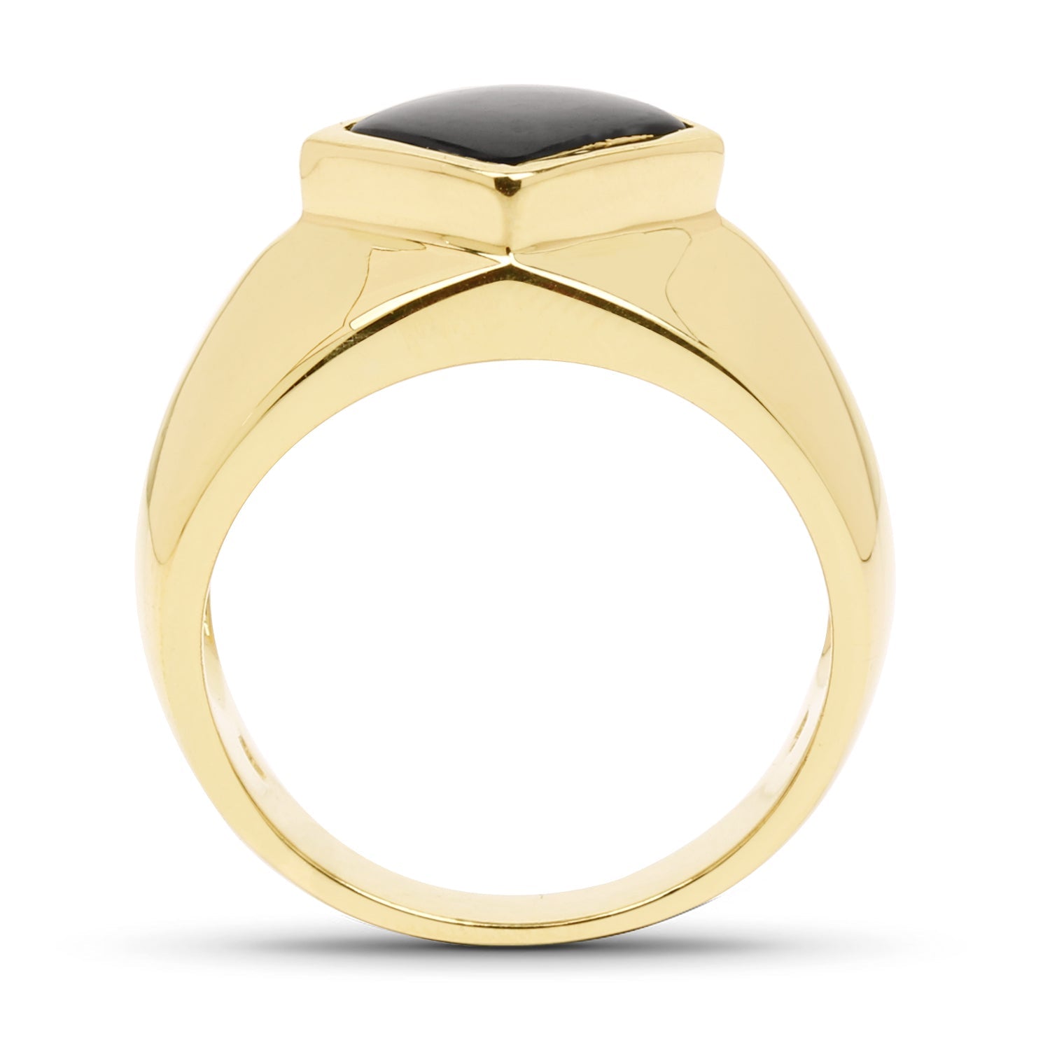 14K Yellow Gold Plated 2.00 Carat Genuine Black Onyx .925 Sterling Silver Ring by Bids.com
