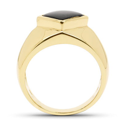 14K Yellow Gold Plated 2.00 Carat Genuine Black Onyx .925 Sterling Silver Ring by Bids.com