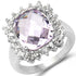 5.55 Carat Genuine Pink Amethyst and White Topaz .925 Sterling Silver Ring by Bids.com