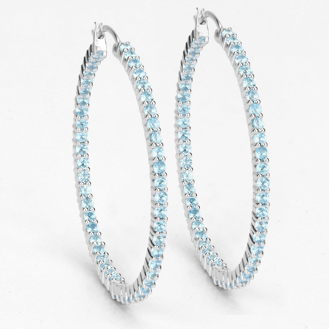 3.60 Carat Genuine Swiss Blue Topaz .925 Sterling Silver Earrings by Bids.com