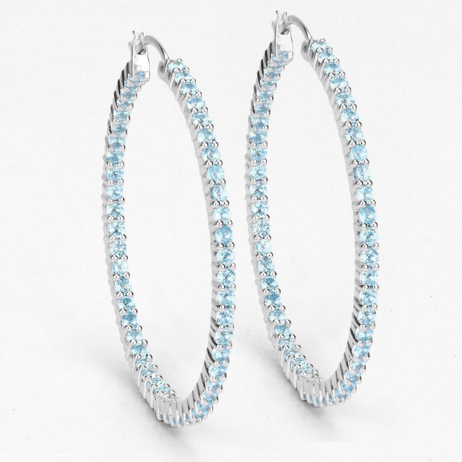 3.60 Carat Genuine Swiss Blue Topaz .925 Sterling Silver Earrings by Bids.com