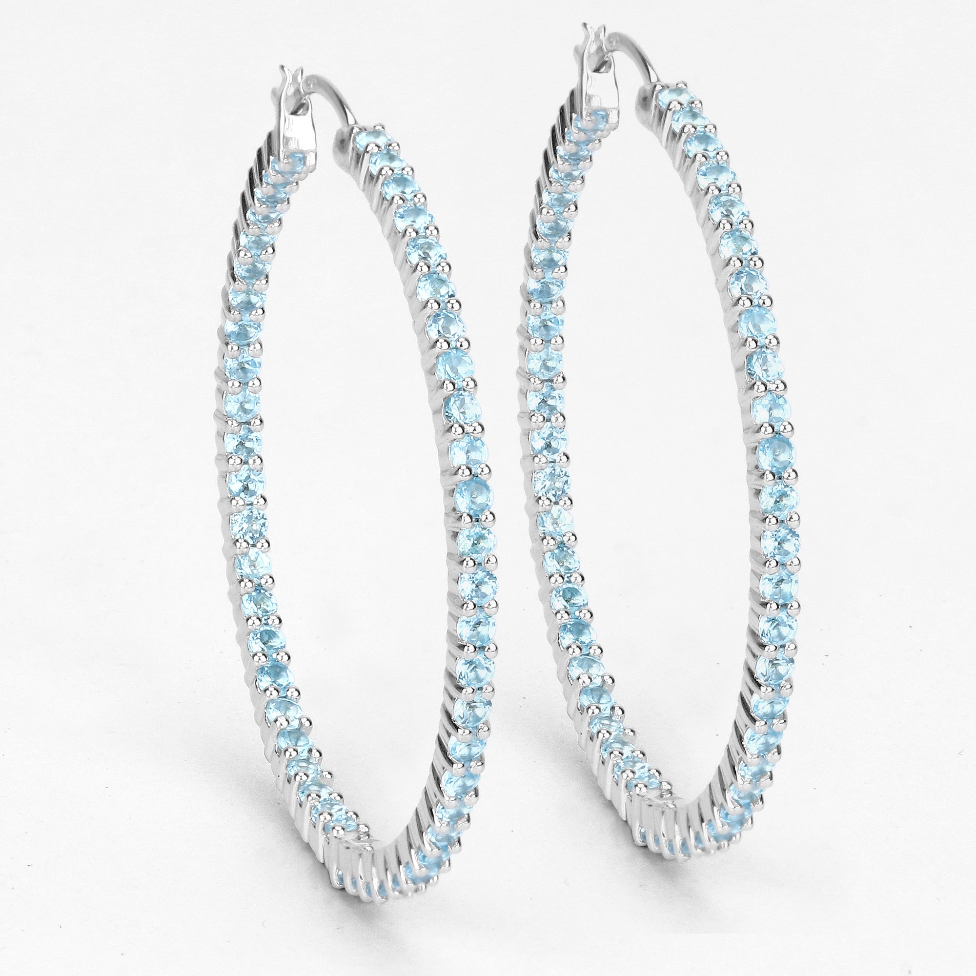 3.60 Carat Genuine Swiss Blue Topaz .925 Sterling Silver Earrings by Bids.com