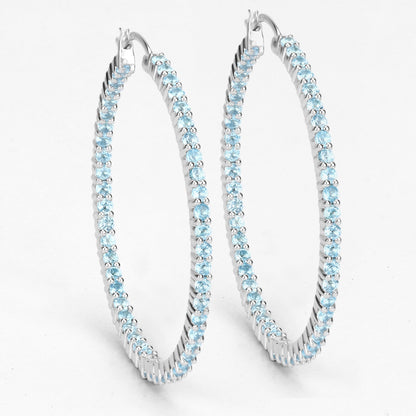 3.60 Carat Genuine Swiss Blue Topaz .925 Sterling Silver Earrings by Bids.com