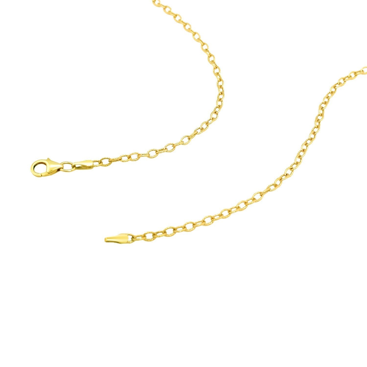 2.5mm 14k Yellow Gold Pendant Chain with Textured Links by Bids.com