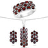 10.40 Carat Genuine Garnet .925 Sterling Silver 3 Piece Jewelry Set (Ring, Earrings, and Pendant w/ Chain) by Bids.com