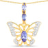 0.74 Carat Genuine Tanzanite and White Topaz .925 Sterling Silver Pendant  DestGlow