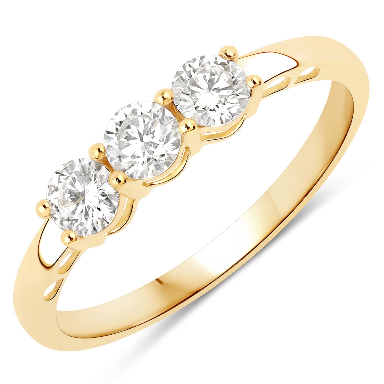 0.51 Carat Genuine Lab Grown Diamond 14K Yellow Gold Ring by Bids.com