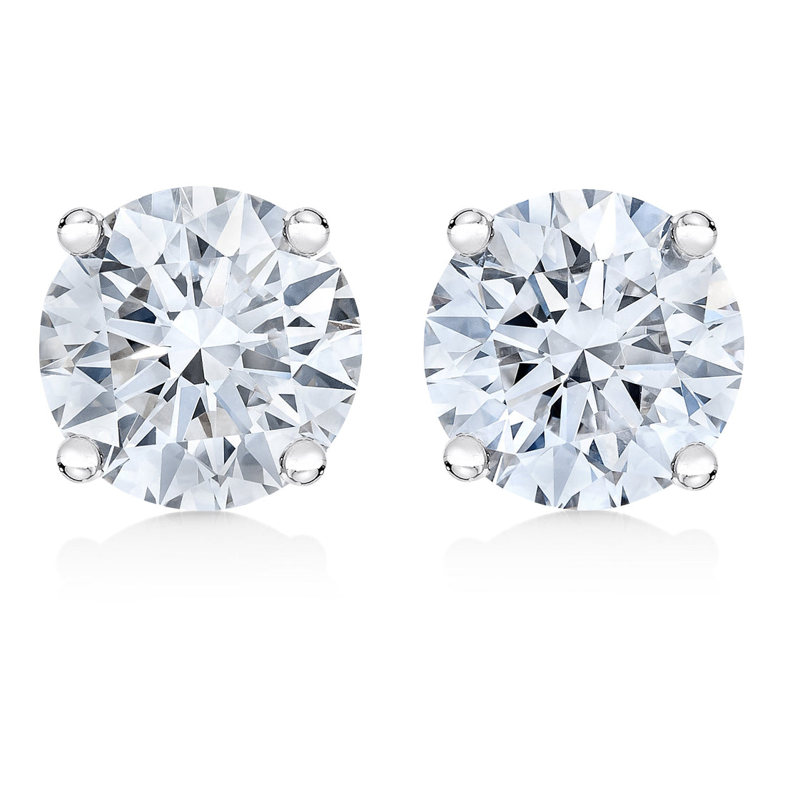 AGS Certified 14K White Gold 1.0 Cttw 4-Prong Set Brilliant Round-Cut Solitaire Diamond Push Back Stud Earrings (H-I Color, SI2-I1 Clarity) by Bids.com