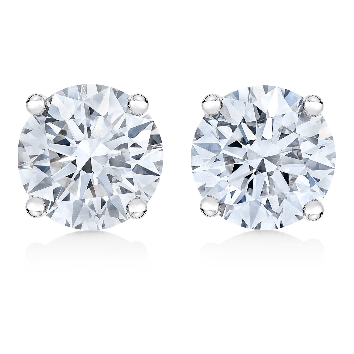 AGS Certified 14K White Gold 1.0 Cttw 4-Prong Set Brilliant Round-Cut Solitaire Diamond Push Back Stud Earrings (H-I Color, SI2-I1 Clarity) by Bids.com