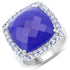 11.56 Carat Genuine Blue Chelcedonia and Tanzanite .925 Sterling Silver Ring by Bids.com