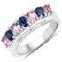 1.40 Carat Genuine Pink Sapphire and Blue Sapphire .925 Sterling Silver Ring  DestGlow