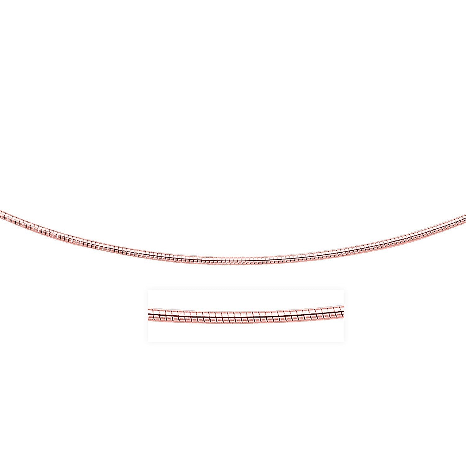 14k Rose Gold Necklace in a Round Omega Chain Style by Bids.com