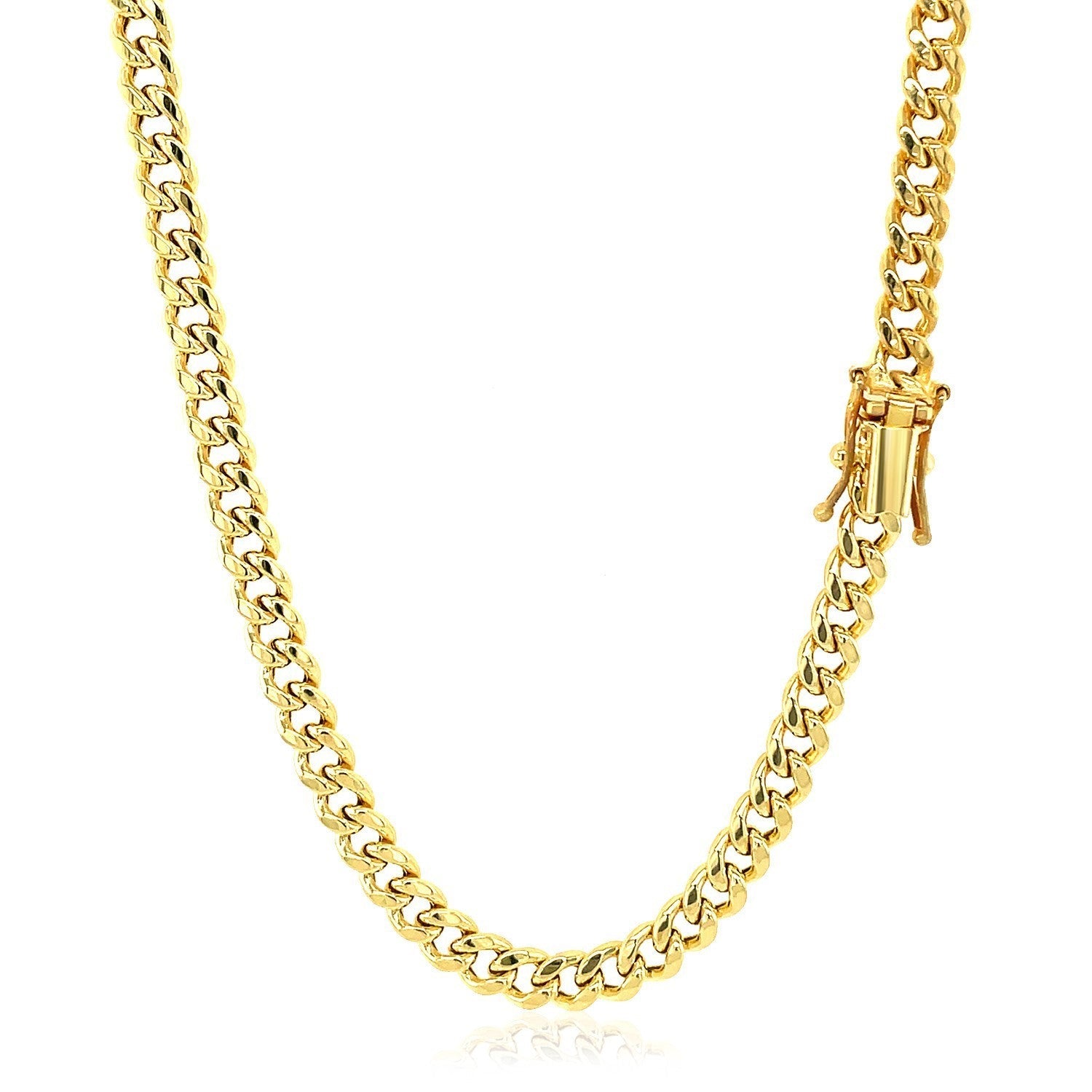 10k Yellow Gold Semi Solid Miami Cuban Chain (4.50 mm) by Bids.com