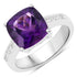 3.32 Carat Genuine Amethyst and White Topaz .925 Sterling Silver Ring by Bids.com