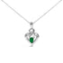 .925 Sterling Silver 6x4mm Pear Emerald and Diamond Accent Heart Pendant Necklace (H-I Color, SI1-SI2 Clarity) - 18 Inches by Bids.com