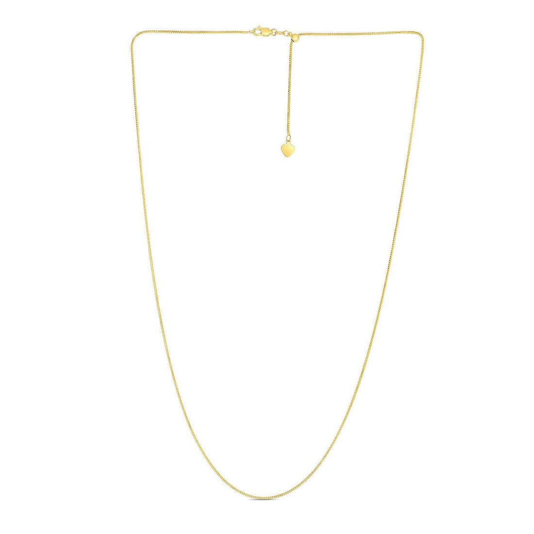 14k Yellow Gold Adjustable Franco Chain 0.9mm  DestGlow