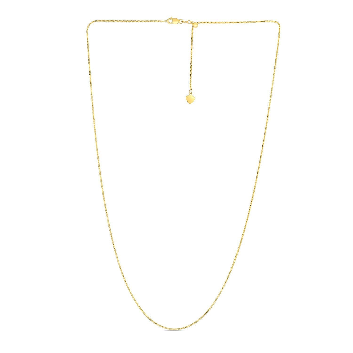 14k Yellow Gold Adjustable Franco Chain 0.9mm  DestGlow