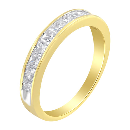14KT Yellow Gold Diamond Channel Band Ring (1 cttw, H-I Color, SI2-I1 Clarity) by Bids.com