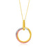 14k Tri-Color Gold Open Interlaced Ring Pendant by Bids.com
