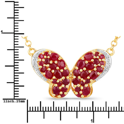 4.15 Carat Genuine Ruby and White Zircon .925 Sterling Silver Pendant by Bids.com
