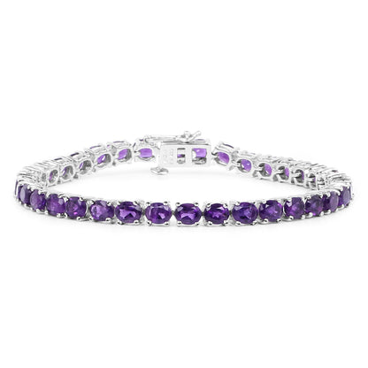 12.58 Carat Genuine Amethyst .925 Sterling Silver Bracelet  DestGlow