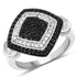 0.56 Carat Genuine White Diamond and Black Diamond .925 Sterling Silver Ring by Bids.com