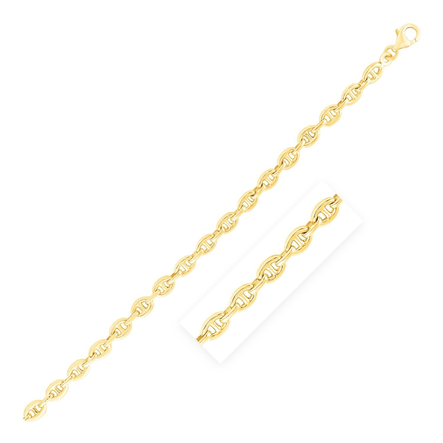 14k Yellow Gold High Polish Mariner Link Chain (5.4mm) by Bids.com