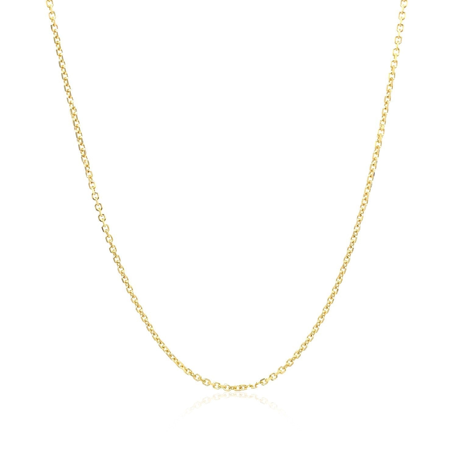 10k Yellow Gold Diamond Cut Cable Link Chain (1.10 mm) by Bids.com