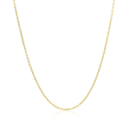 10k Yellow Gold Diamond Cut Cable Link Chain (1.10 mm) by Bids.com