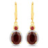 6.98 Carat Dyed Ruby and White Diamond .925 Sterling Silver Earrings by Bids.com