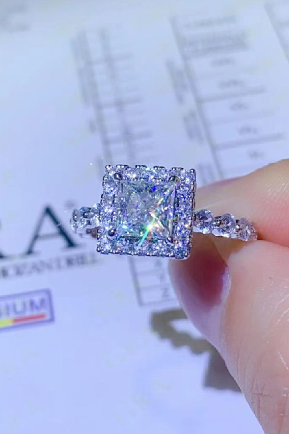Adored 1 Carat Princess-Cut Sparkala™ Square Ring (Platinum Over Pure Sterling Silver) by Sparkala