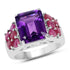 6.65 Carat Genuine Amethyst and Ruby .925 Sterling Silver Ring by Bids.com