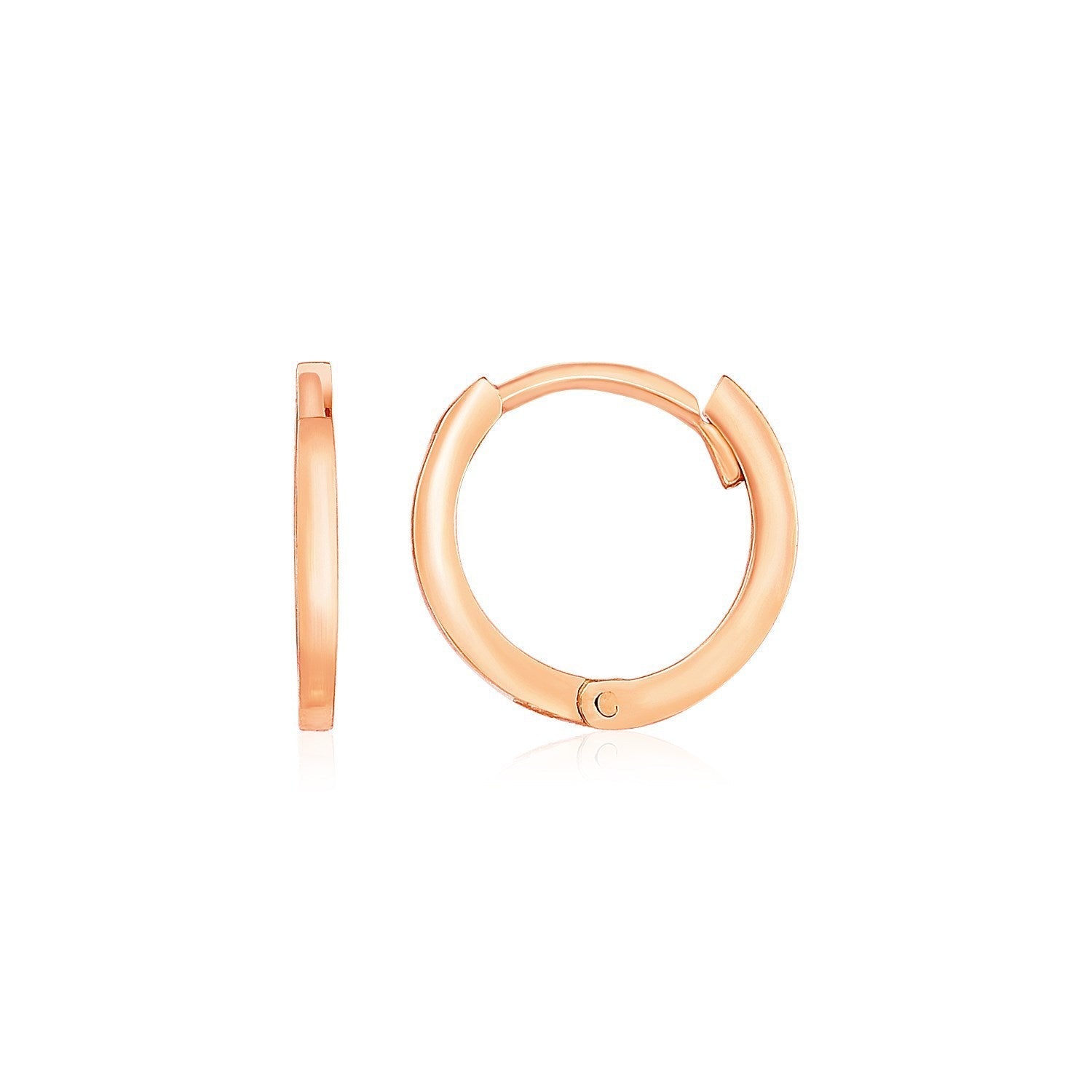 14k Rose Gold Petite Polished Round Hoop Earrings  DestGlow