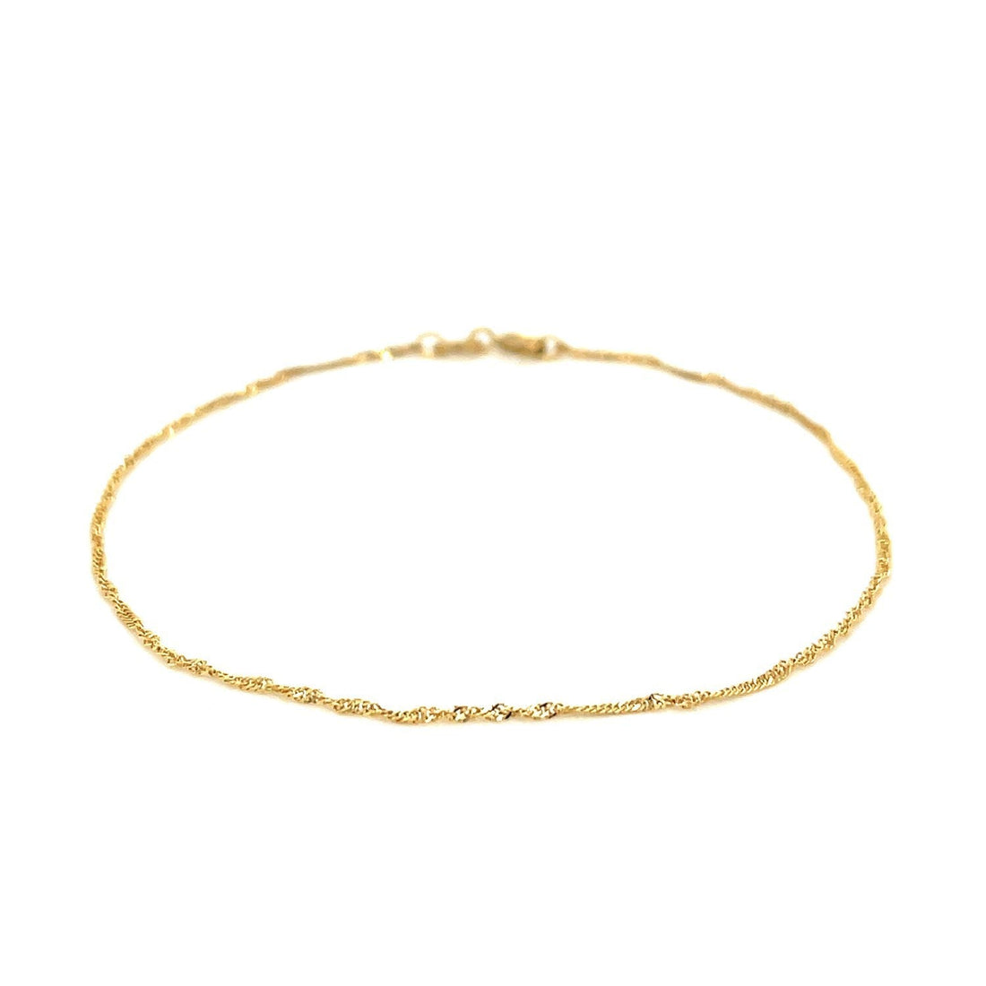 14k Yellow Gold Singapore Bracelet 1.0mm  DestGlow