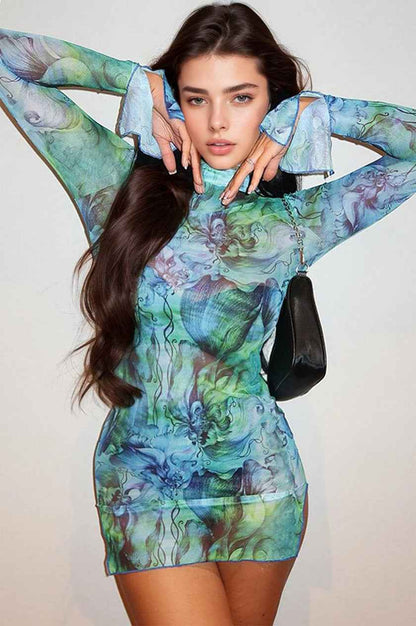 Miami Nights Sheer Mini Dress