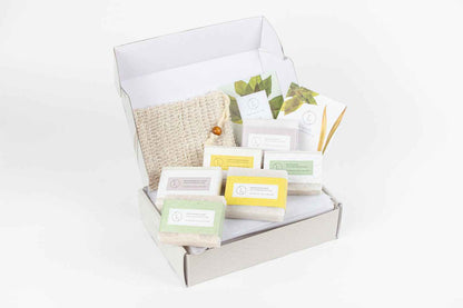 Set of  6 Handmade cold process ,Natural Soap Bars in gift Set box