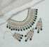 Joban Fashion Green Stone With Pearl Work Necklace Set