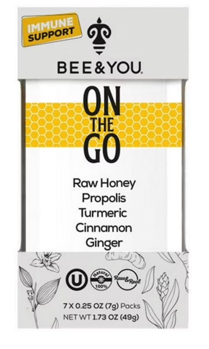 Bee &amp; You On the Go Immunity Honey Packets, 1.73 oz (12 Boxes of 7 Packets)