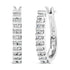 10K White Gold 1.0 Cttw Alternating Diamond "U" Hoop Earrings (I-J Color, I2-I3 Clarity) by Bids.com
