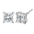 14K White Gold 1/2 Cttw Princess Cut Lab Grown Diamond Solitaire Stud Earrings (F-G Color, VS2-SI1 Clarity) by Bids.com