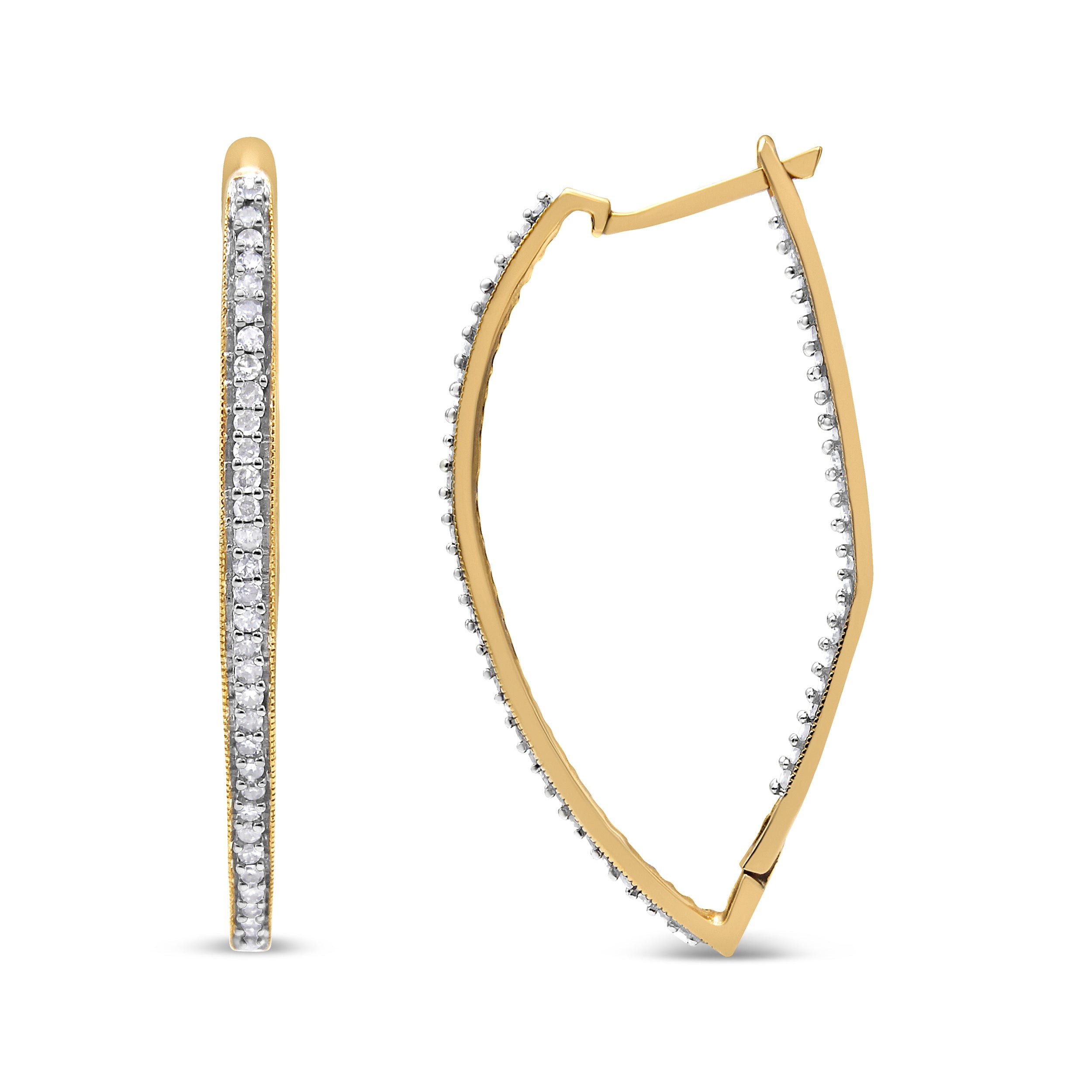 10k Yellow Gold Round Cut Diamond Earrings (1 cttw, I-J Color, I2-I3 Clarity) by Bids.com