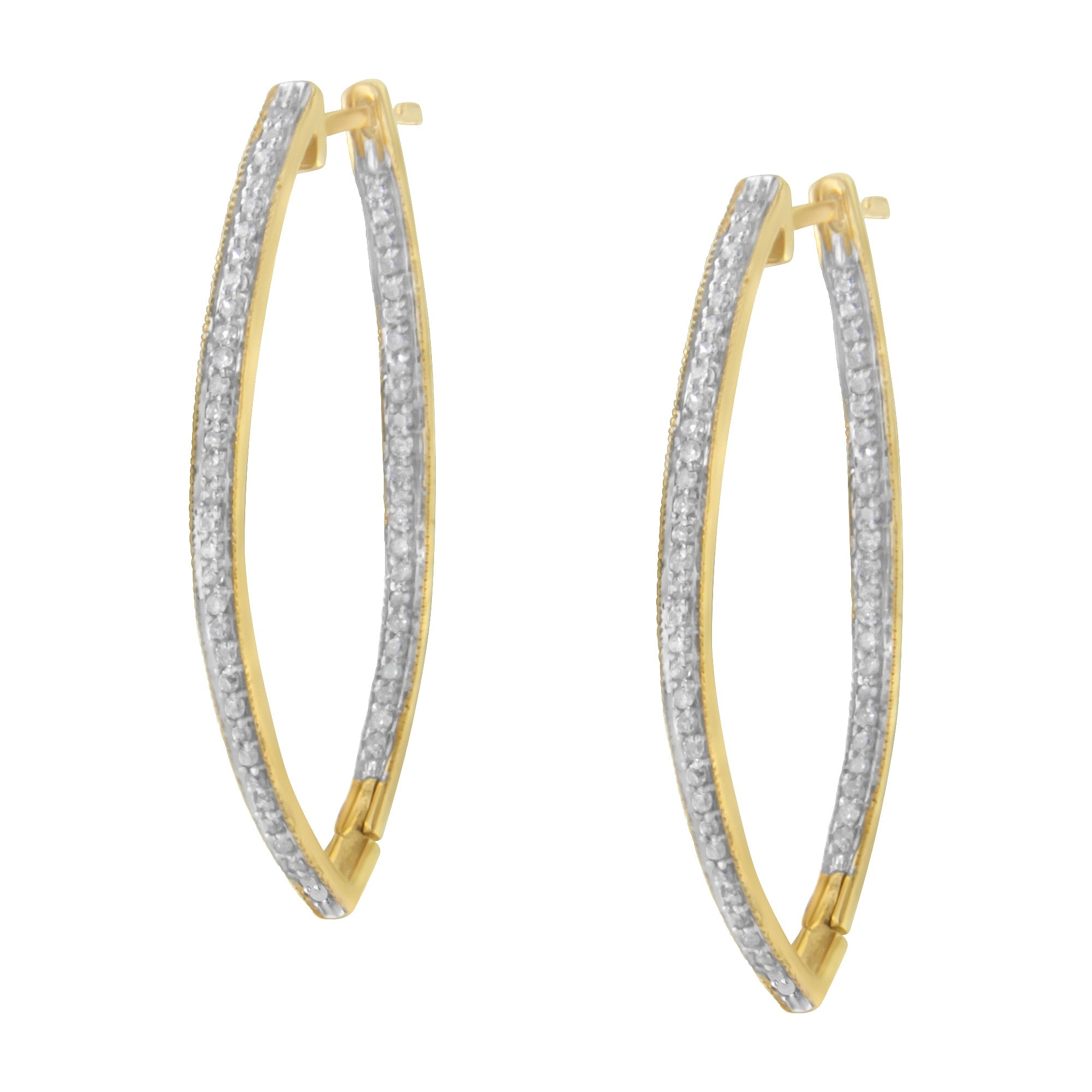 10k Yellow Gold Round Cut Diamond Earrings (1 cttw, I-J Color, I2-I3 Clarity) by Bids.com
