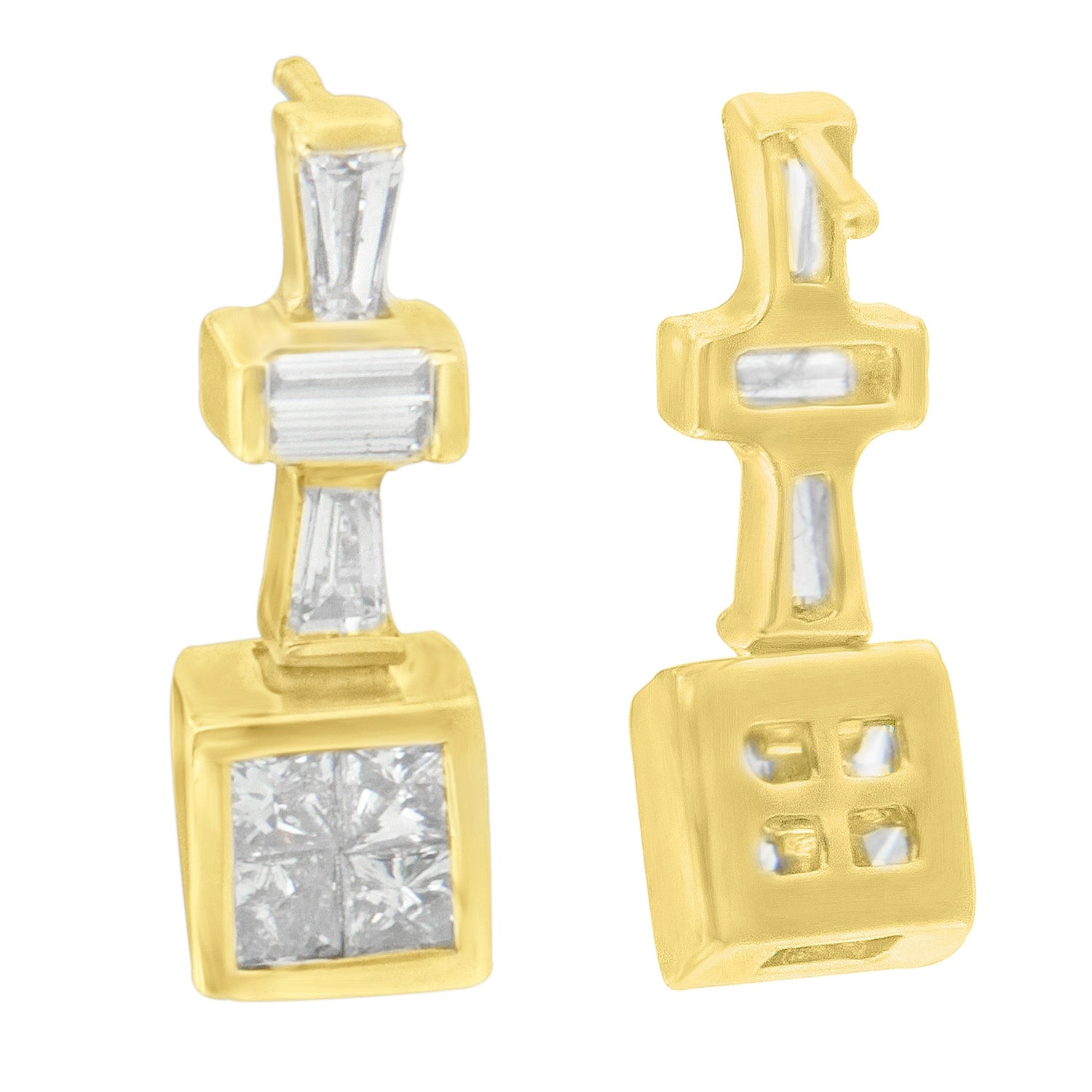 14K Yellow Gold 1 1/3 cttw Diamond Hoop Earrings (G-H, VS1-VS2) by Bids.com