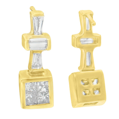 14K Yellow Gold 1 1/3 cttw Diamond Hoop Earrings (G-H, VS1-VS2) by Bids.com