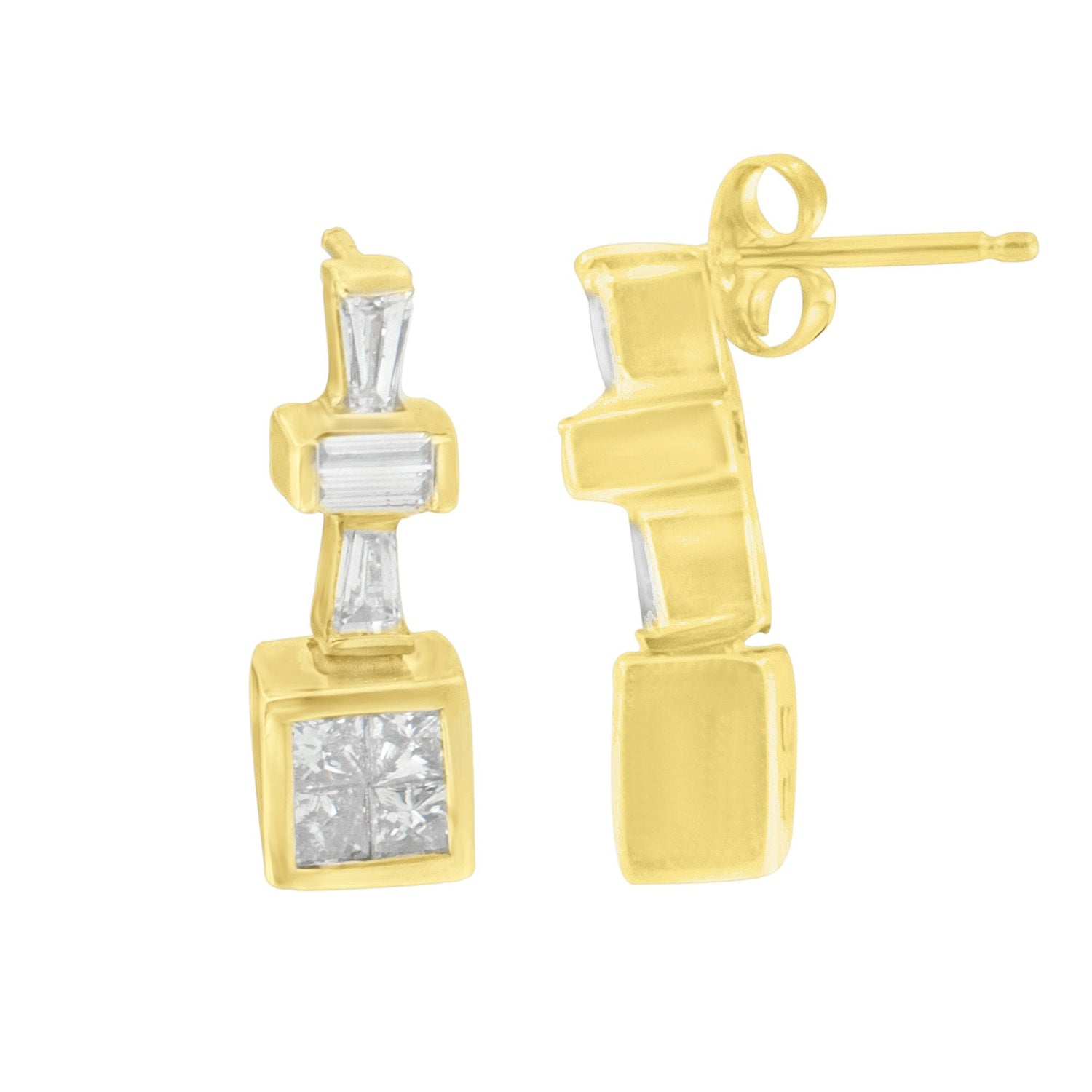 14K Yellow Gold 1 1/3 cttw Diamond Hoop Earrings (G-H, VS1-VS2) by Bids.com