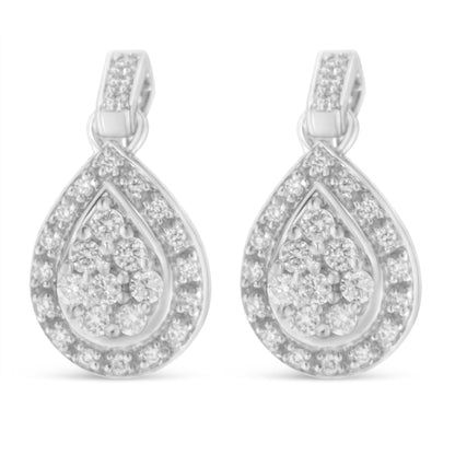 10k White Gold Round Cut Diamond Earrings (0.75 cttw, H-I Color, I1-I2 Clarity) by Bids.com