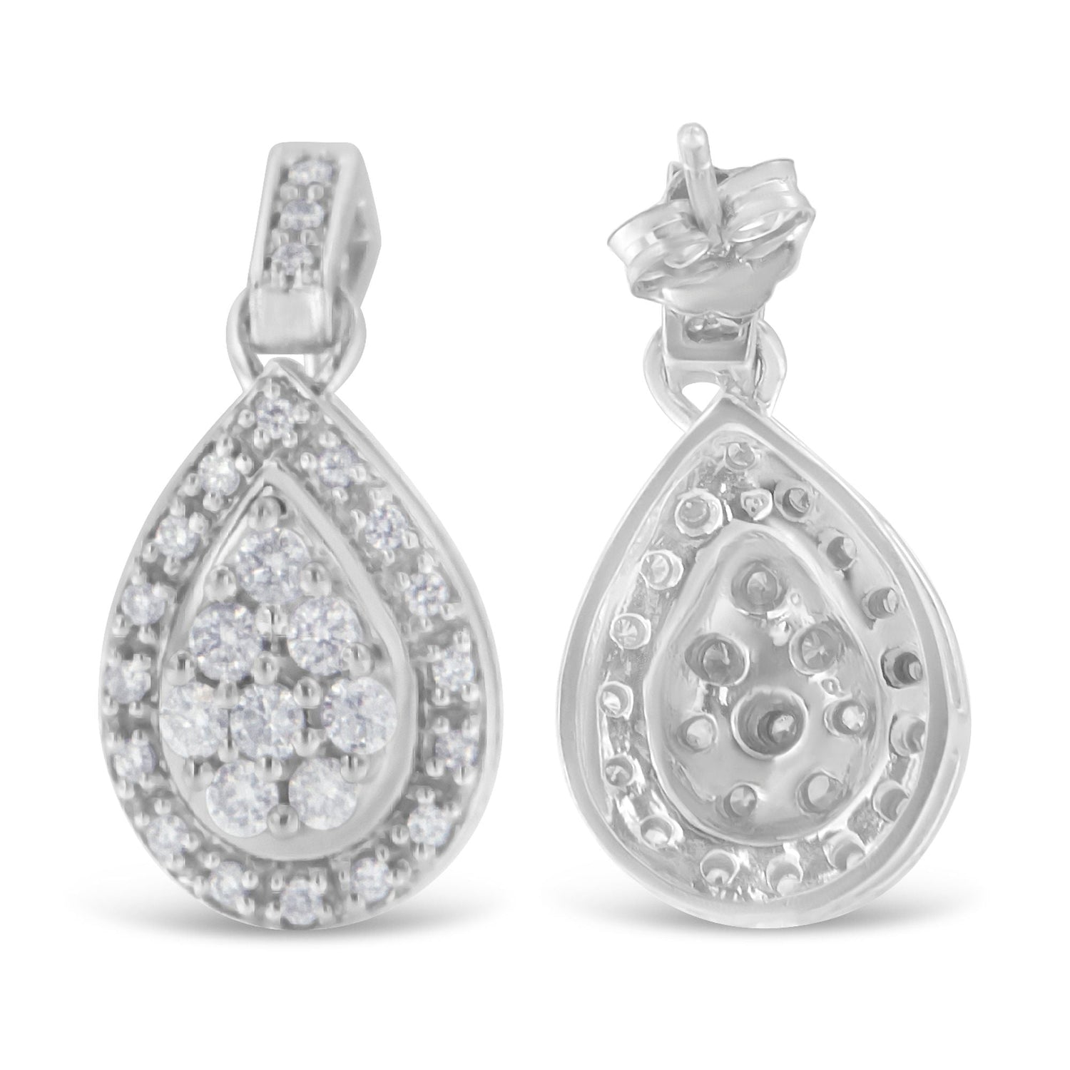 10k White Gold Round Cut Diamond Earrings (0.75 cttw, H-I Color, I1-I2 Clarity) by Bids.com