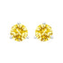 14K White Gold 3-Prong Martini Set 1.0 Cttw Yellow Lab Grown Diamond Solitaire Stud Earrings by Bids.com